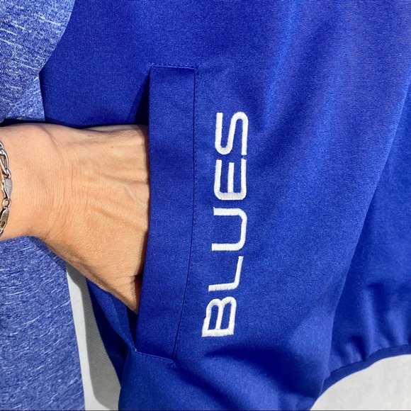 NHL St Louis Blues NWT PLYR Blue on Heather Blue Half-Zip PLYR Jacket M - Picture 6 of 14